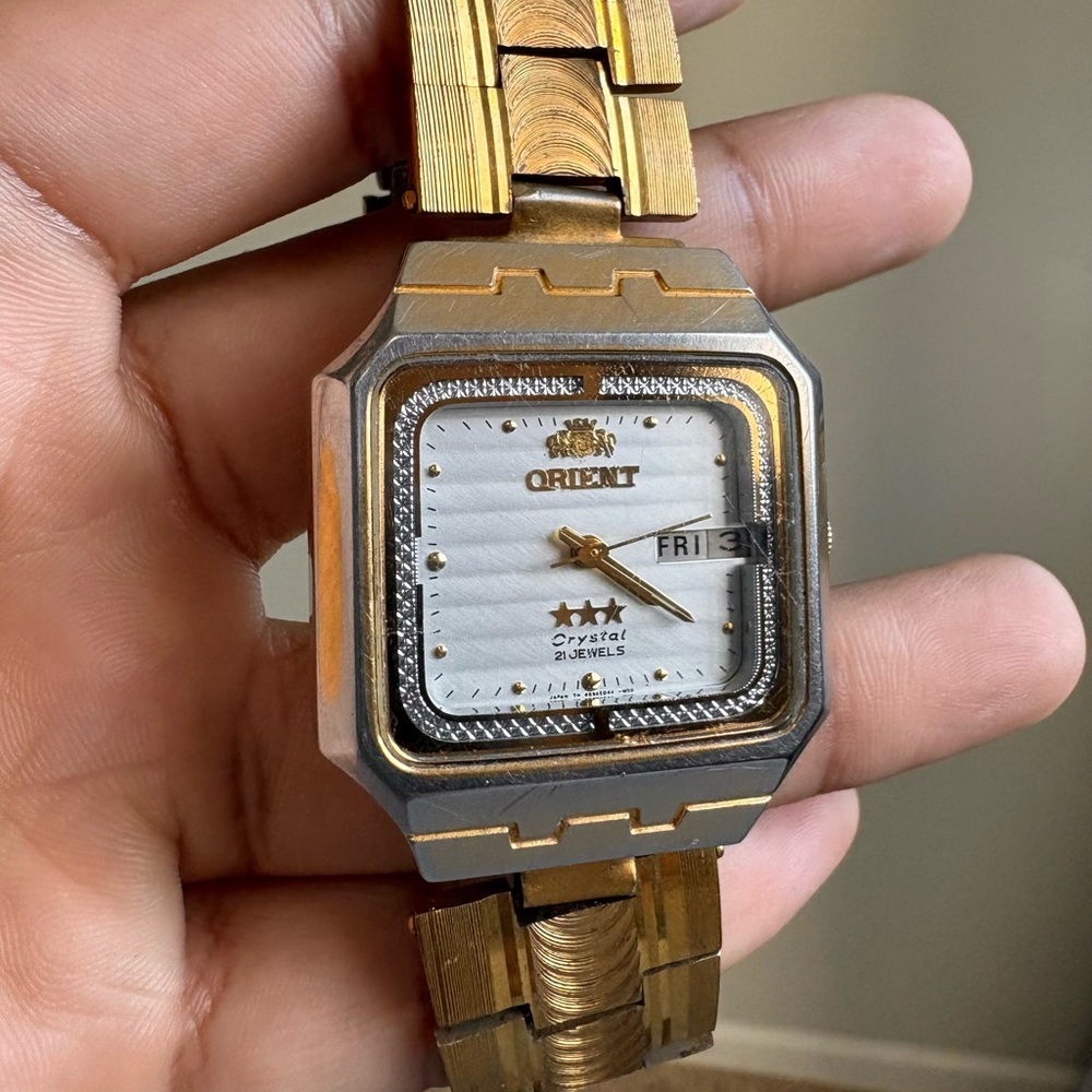 Orient Freza 469ED5-40 CA 3 Stars 21 Jewels Automatic Watch Day Date Japan 38mm
